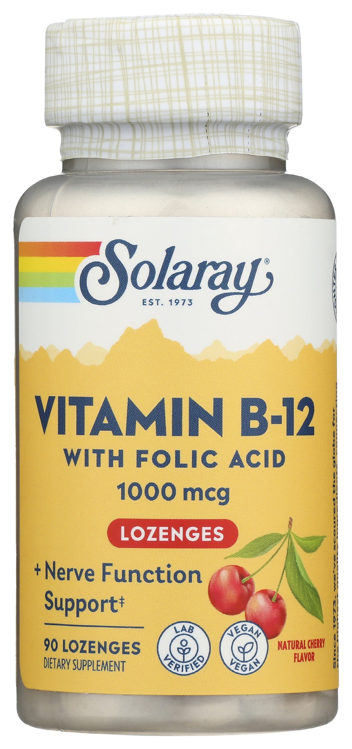 Solaray Vitamin B-12 with Folic Acid 90 Lozenges
