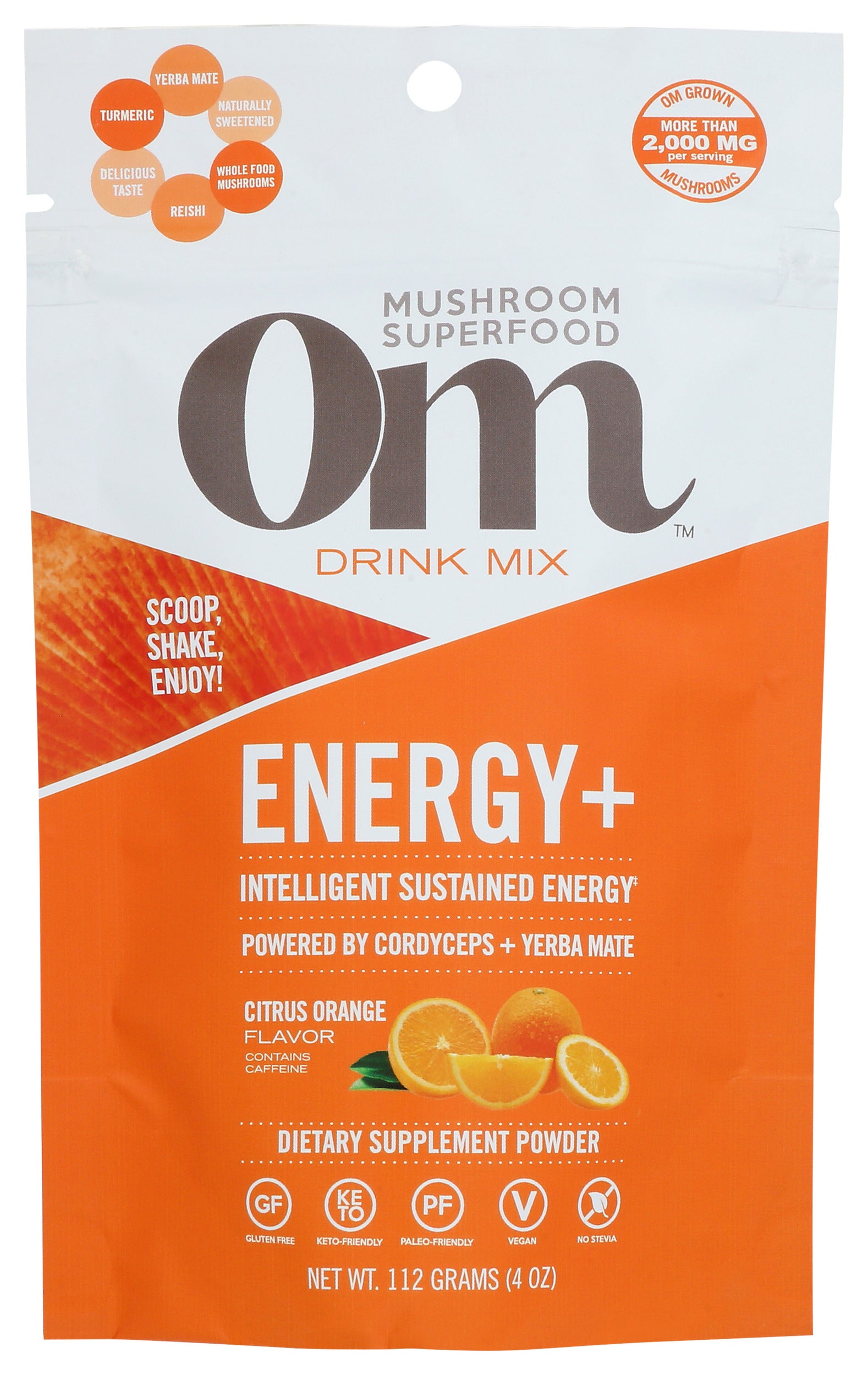 Om Energy+ 4oz Front of Bag