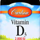 Carlson Vitamin D3 2,000 IU 360 Soft Gels Front of Bottle