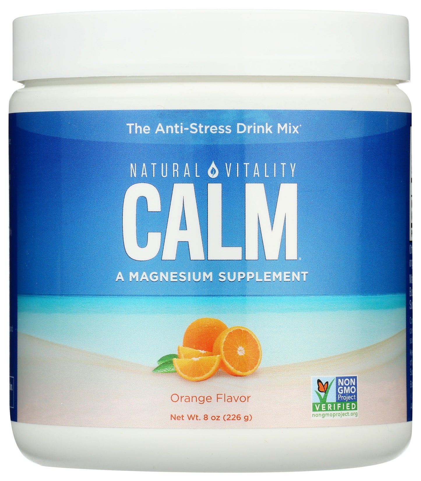 Natural Vitality Calm Magnesium Supplement Orange Flavor 8oz