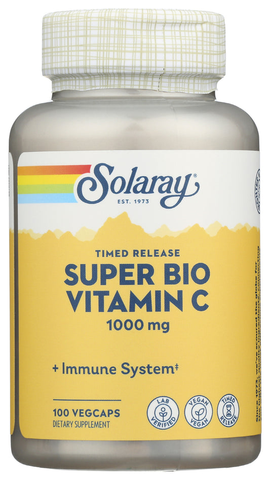 Solaray Super Bio Vitamin C 100 VegCaps Front of Bottle