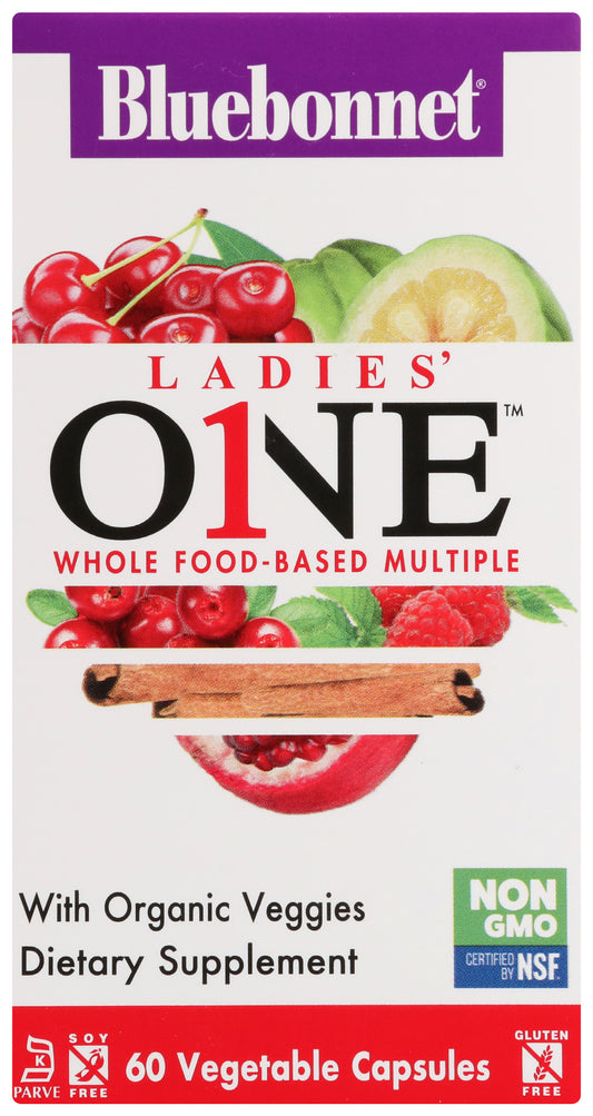 Bluebonnet Ladies' One Multivitamin 60 Vegetable Capsules Front of Box