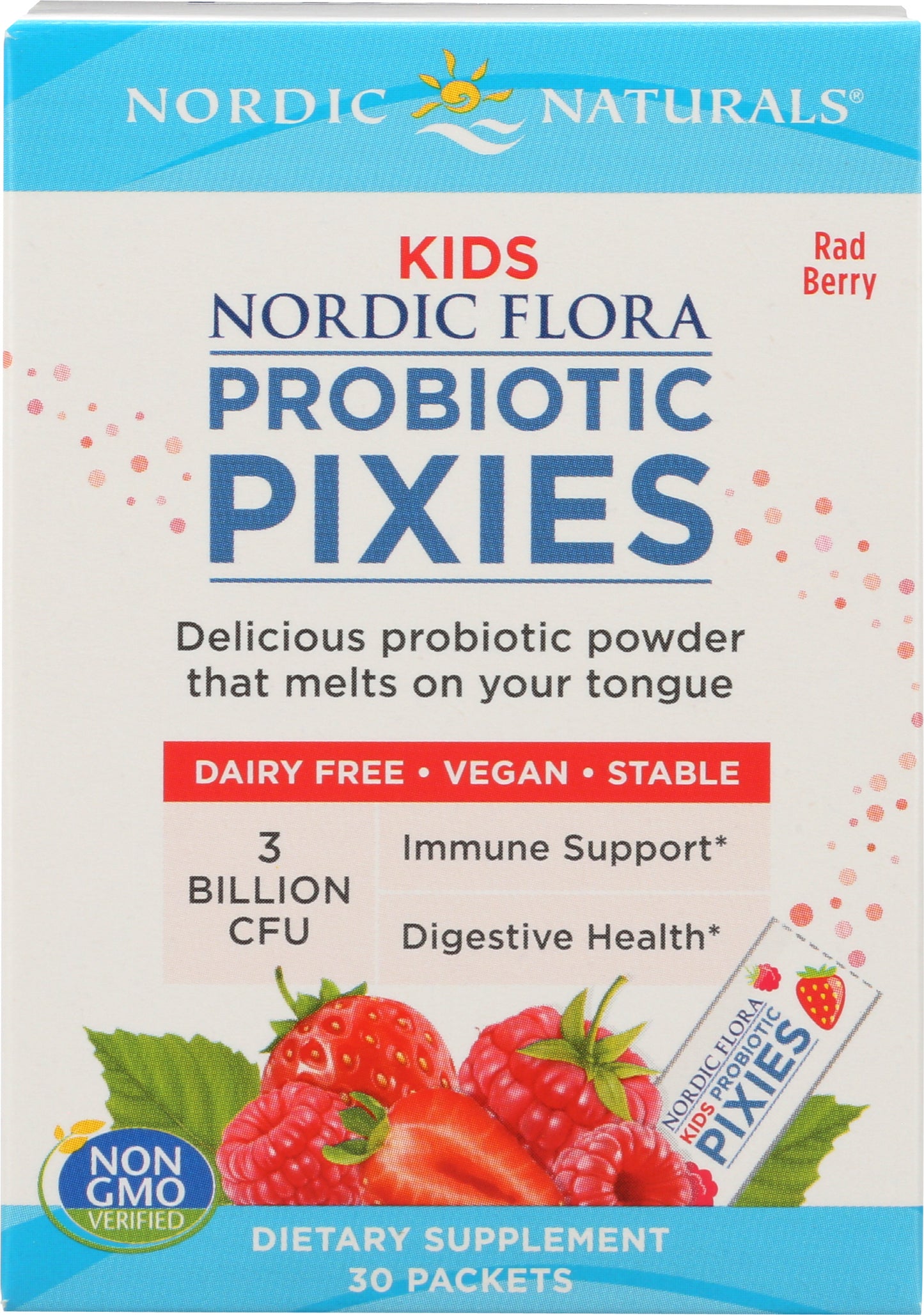 Nordic Naturals Kids Probiotic Pixies 30 Packets Front