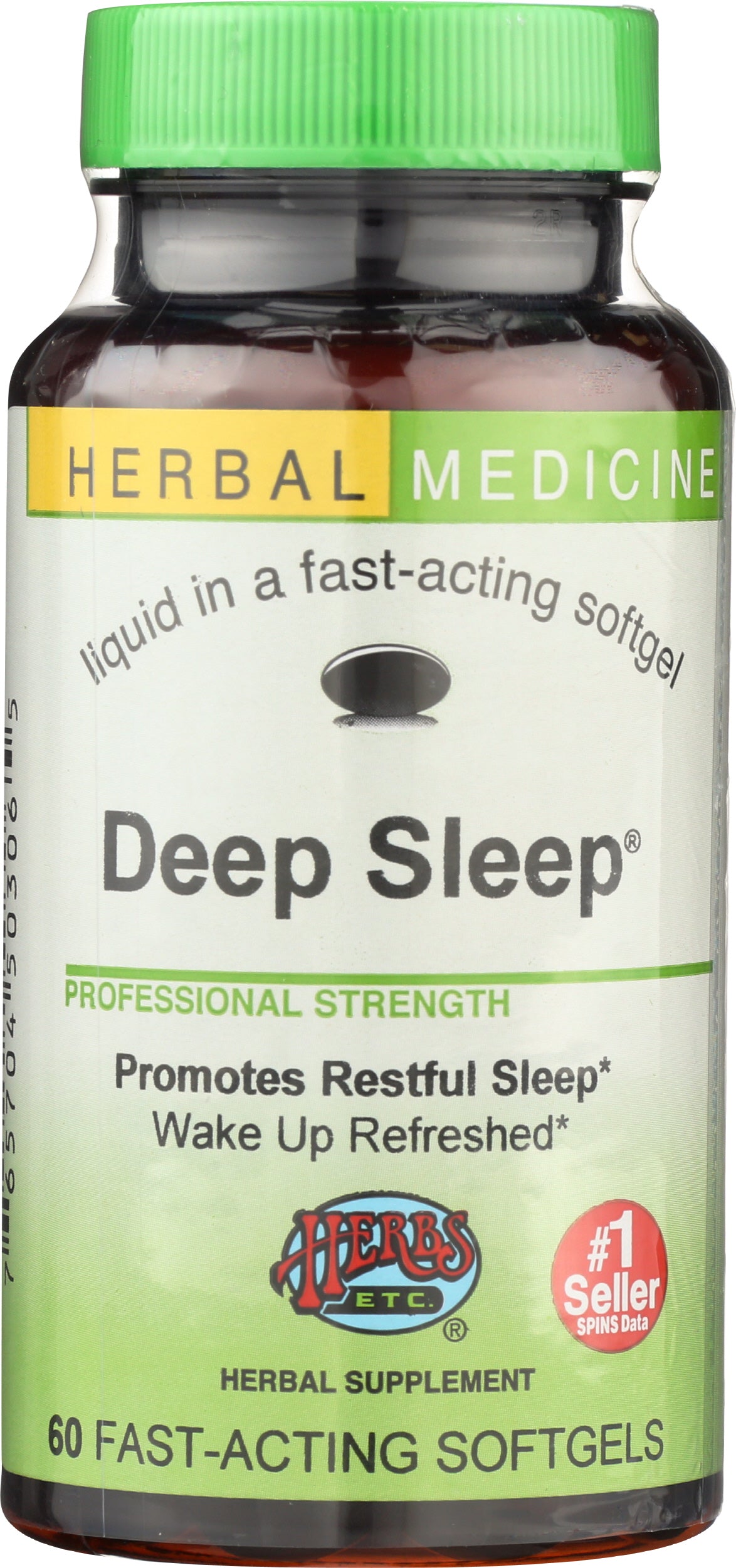 Herbs Etc. Deep Sleep 60 Soft Gels Front of Bottle