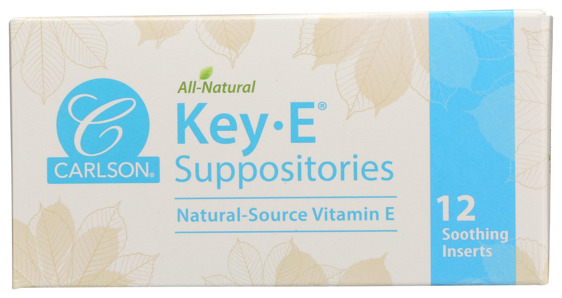 Carlson Key E Suppositories 12 Vitamin E Soothing Inserts Front