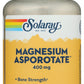 Solaray Magnesium Asportate 400mg 120 VegCaps Front of Bottle