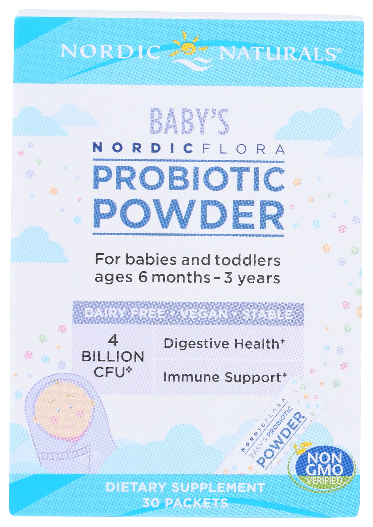 Nordic Naturals Baby's Probiotic Powder 30 Packets Front