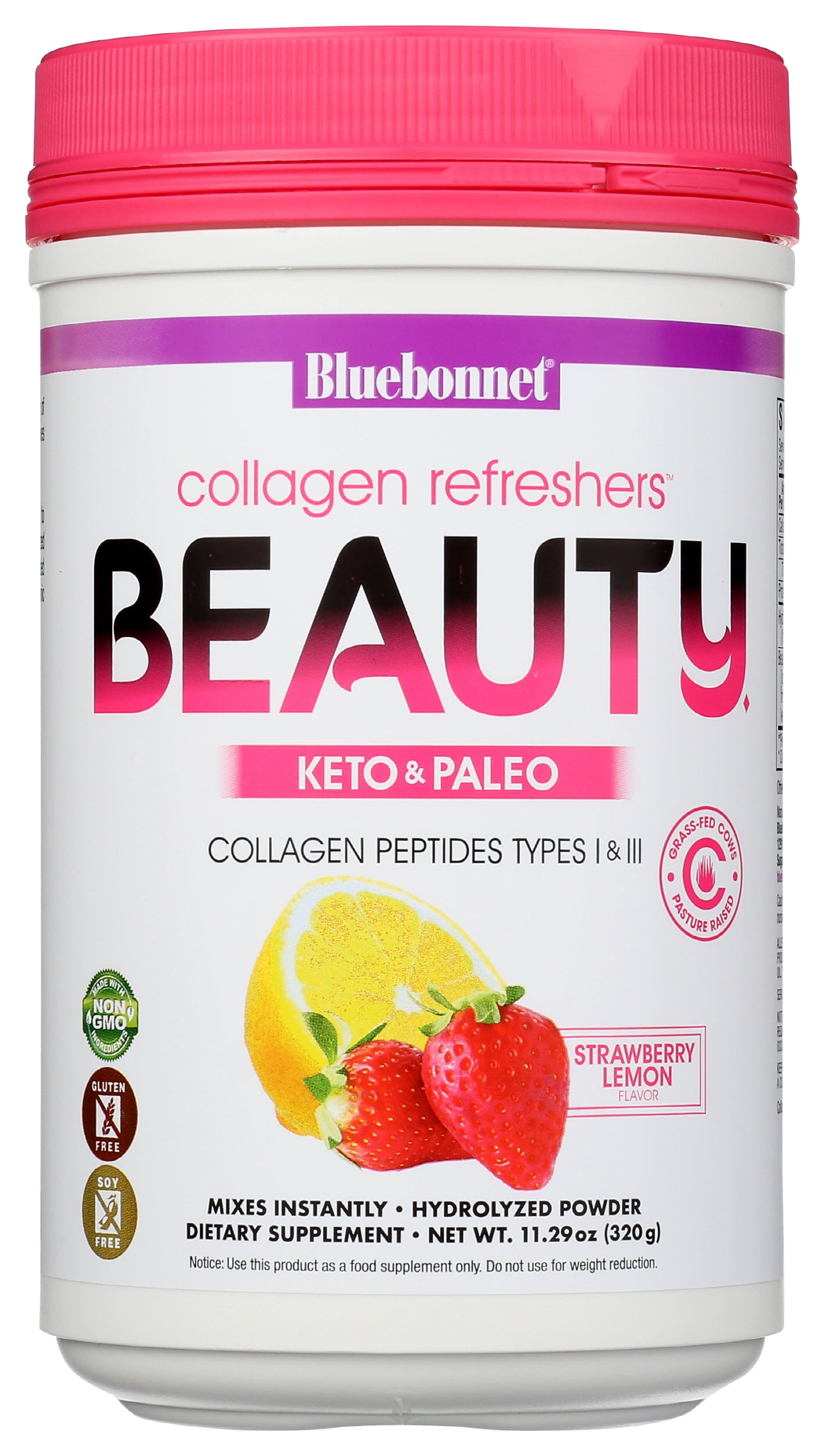 Bluebonnet Beauty Keto & Paleo Collagen Peptides 320g Front of Tub