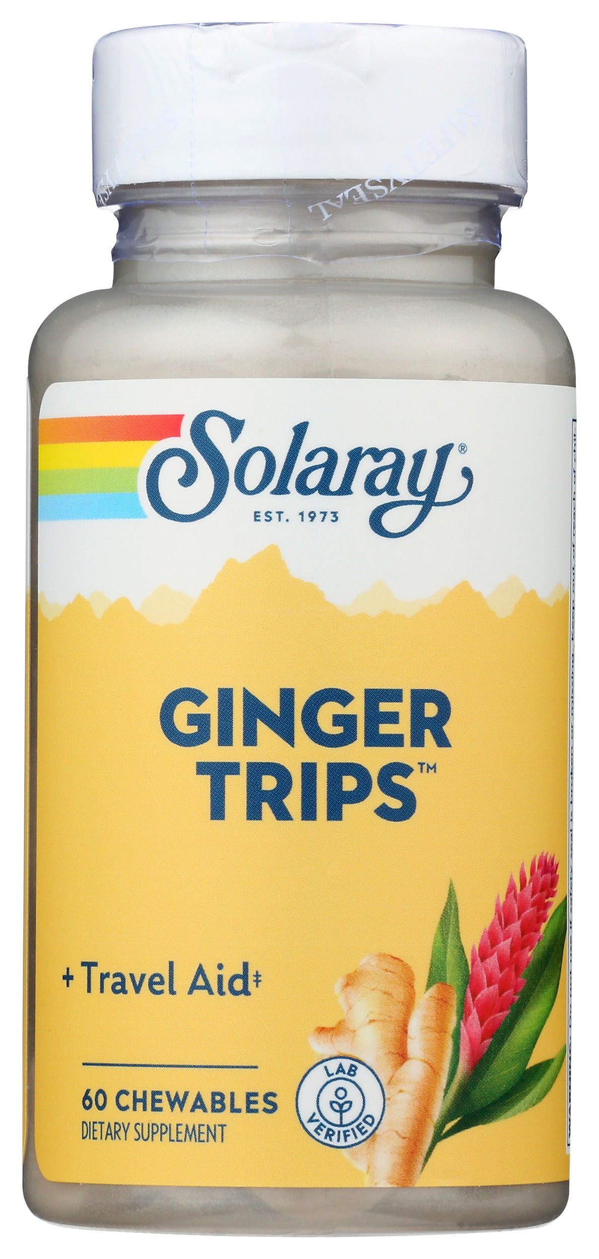 Solaray Ginger Trips 60 Chewables Front