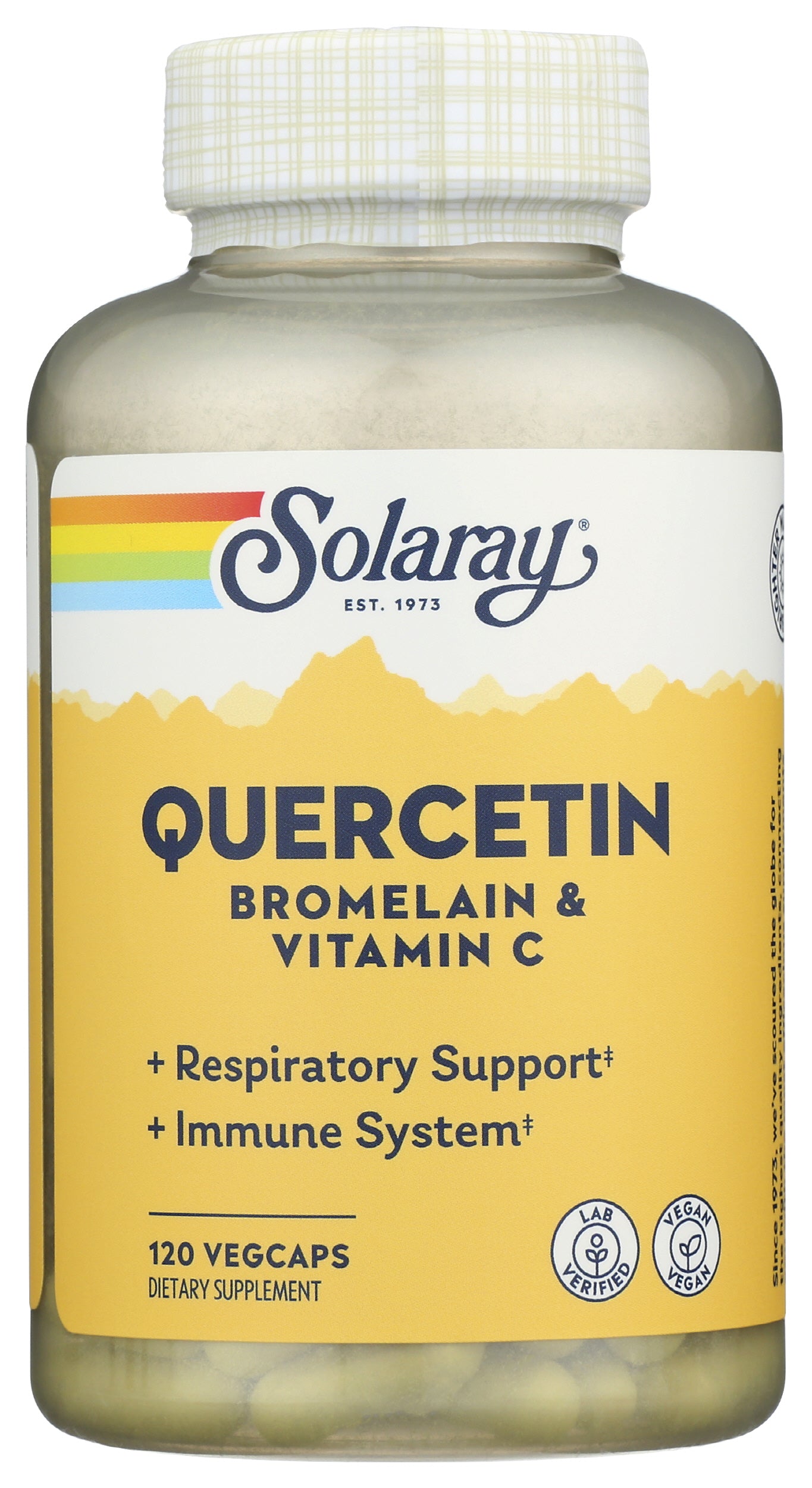 Solaray Quercetin Bromelain & Vitamin C 120 Vegcaps Front of Bottle