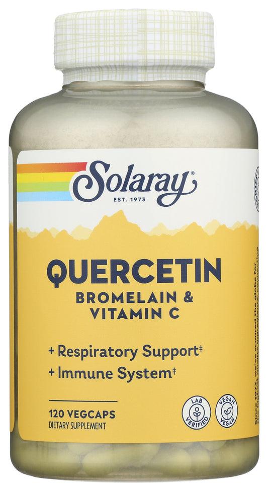 Solaray Quercetin Bromelain & Vitamin C 120 Vegcaps Front of Bottle