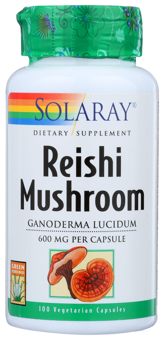 Solaray Reishi 600mg 100 VegCaps Front of Bottle