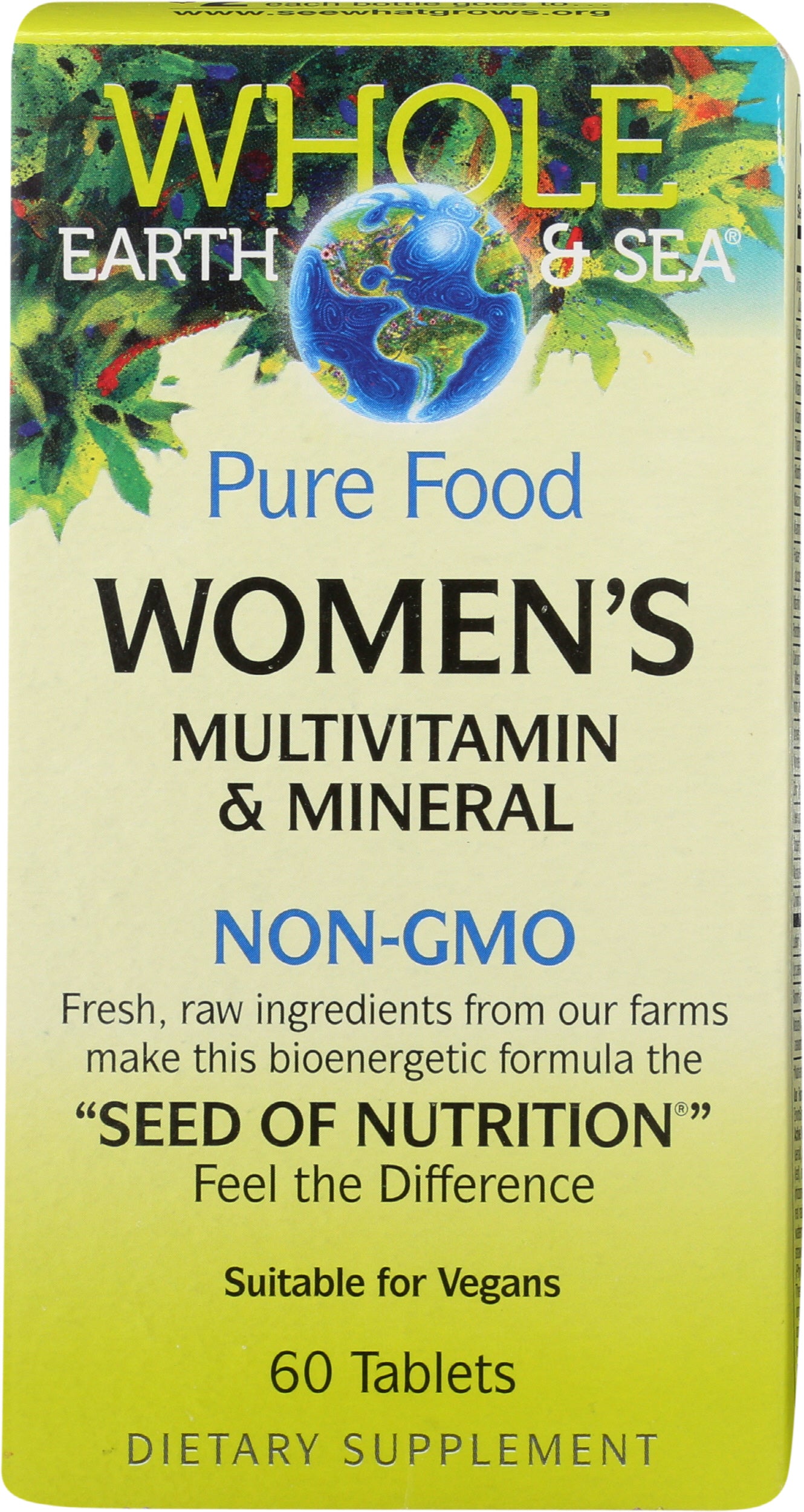 Whole Earth & Sea Women's Multivitamin 60 Tablets Front of Box