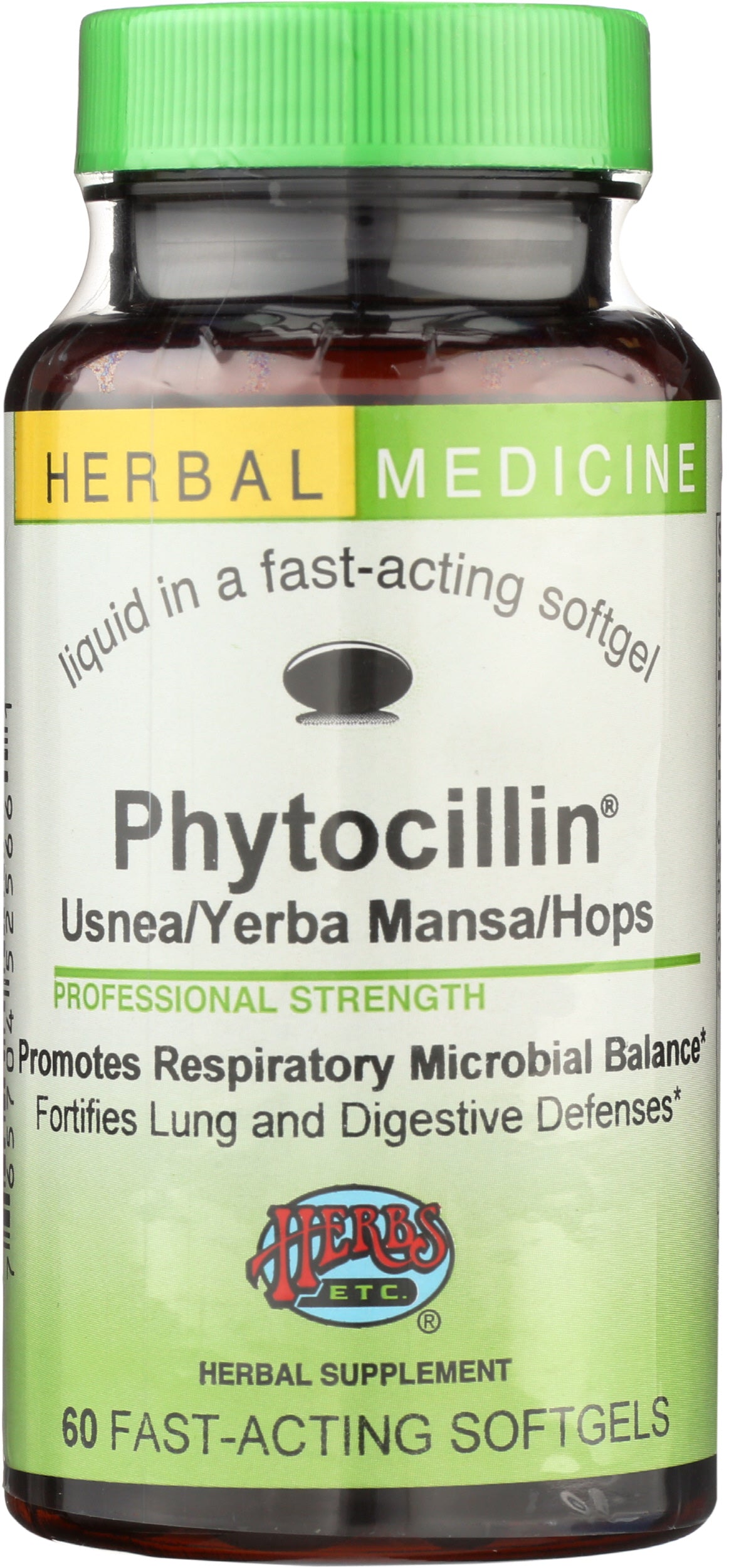 Herbs Etc. Phytocillin 60 Softgels Front of Bottle