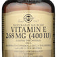Solgar Vitamin E 268mg 100 Vegan Softgels Front of Bottle