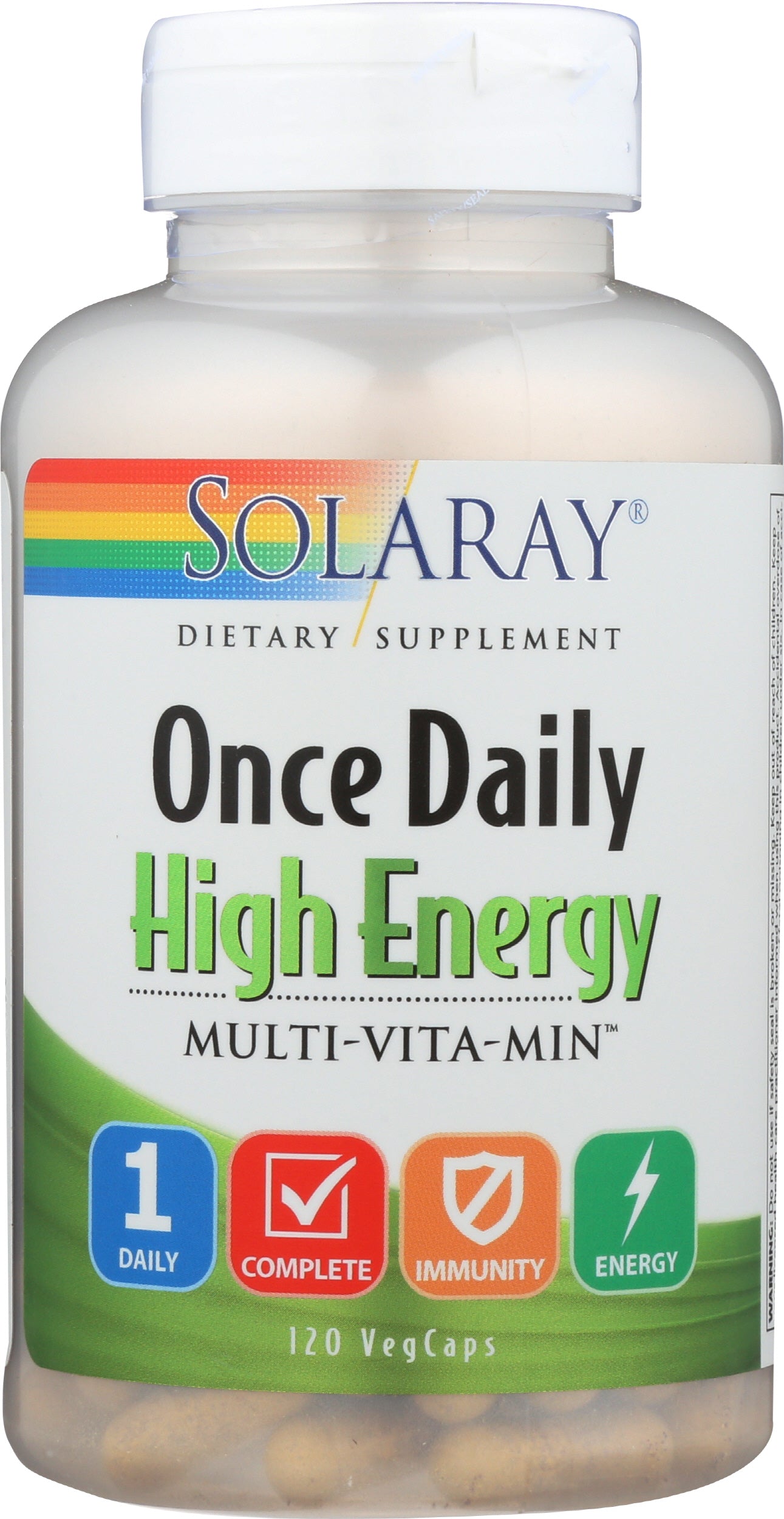 Solaray High Energy Multivitamin 120 VegCaps Front of Bottle