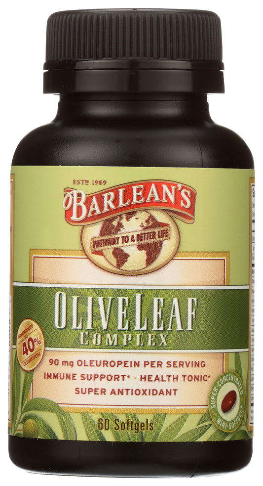 Barlean's Olive Leaf Complex 60 Softgels Front of Bottle