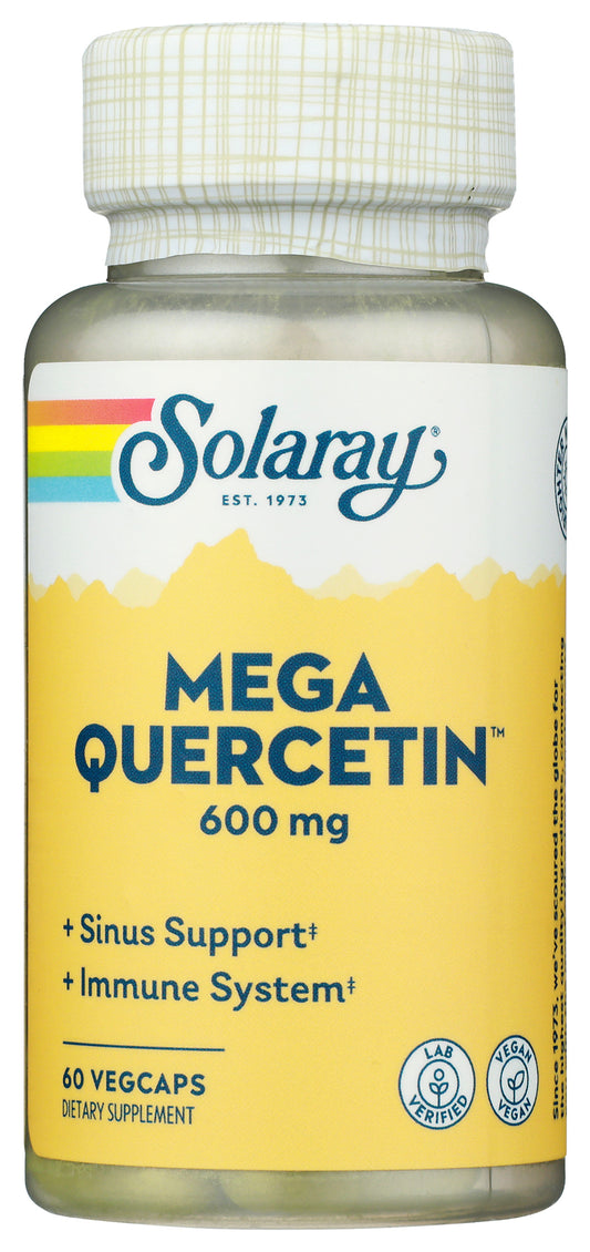 Solaray Mega Quercetin 600mg 60 VegCaps Front of Bottle