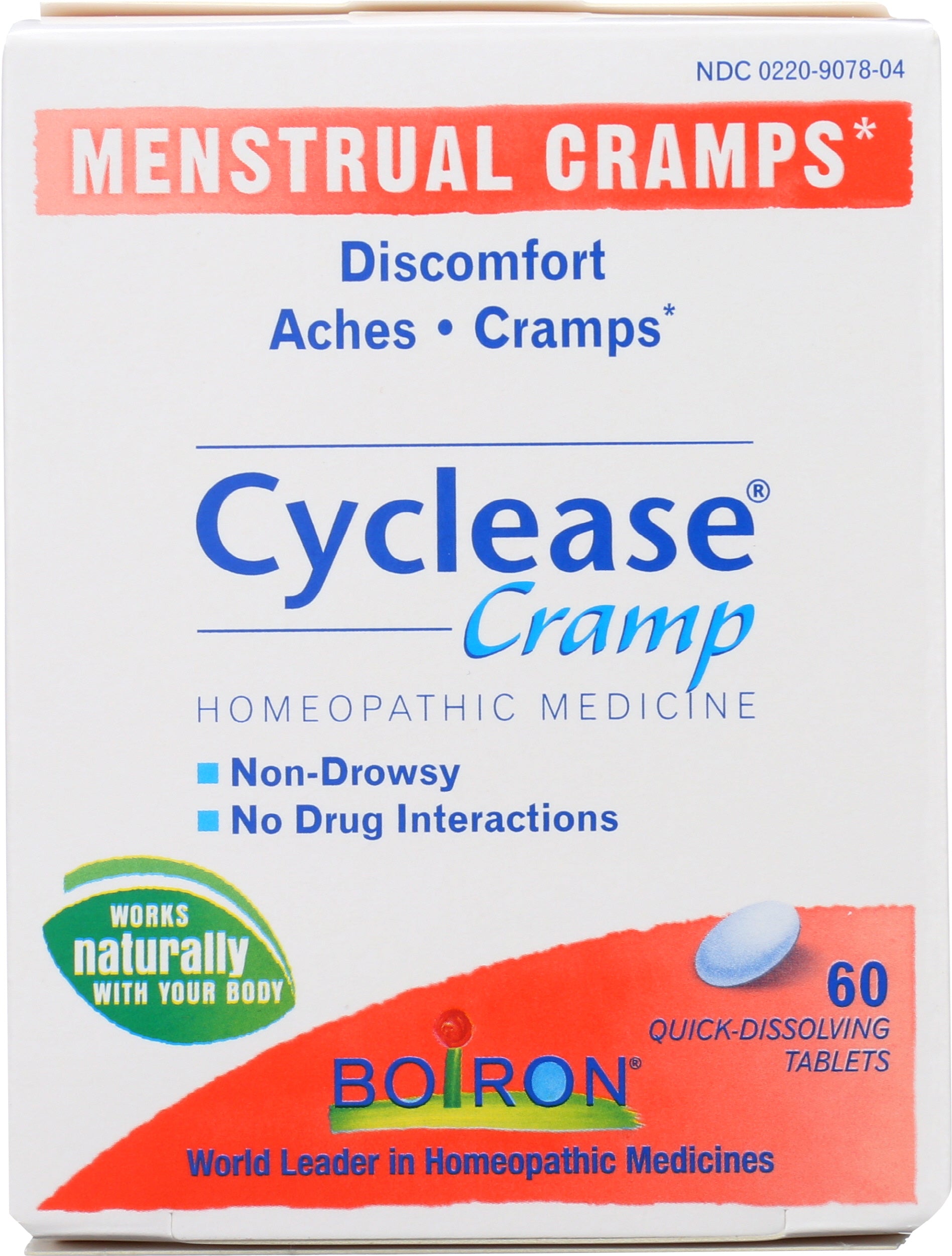 Boiron Cyclease Cramps 60 Tablets Front