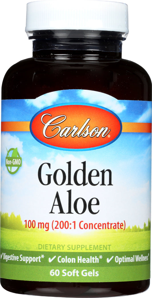 Carlson Golden Aloe 100mg 60 Soft Gels Front