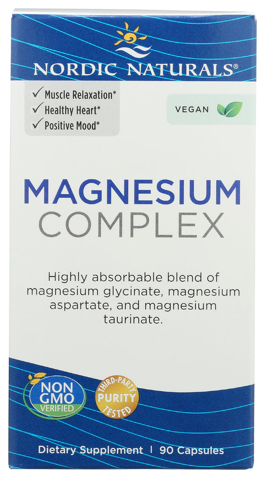 Nordic Naturals Magnesium Complex 90 Capsules Front of Box