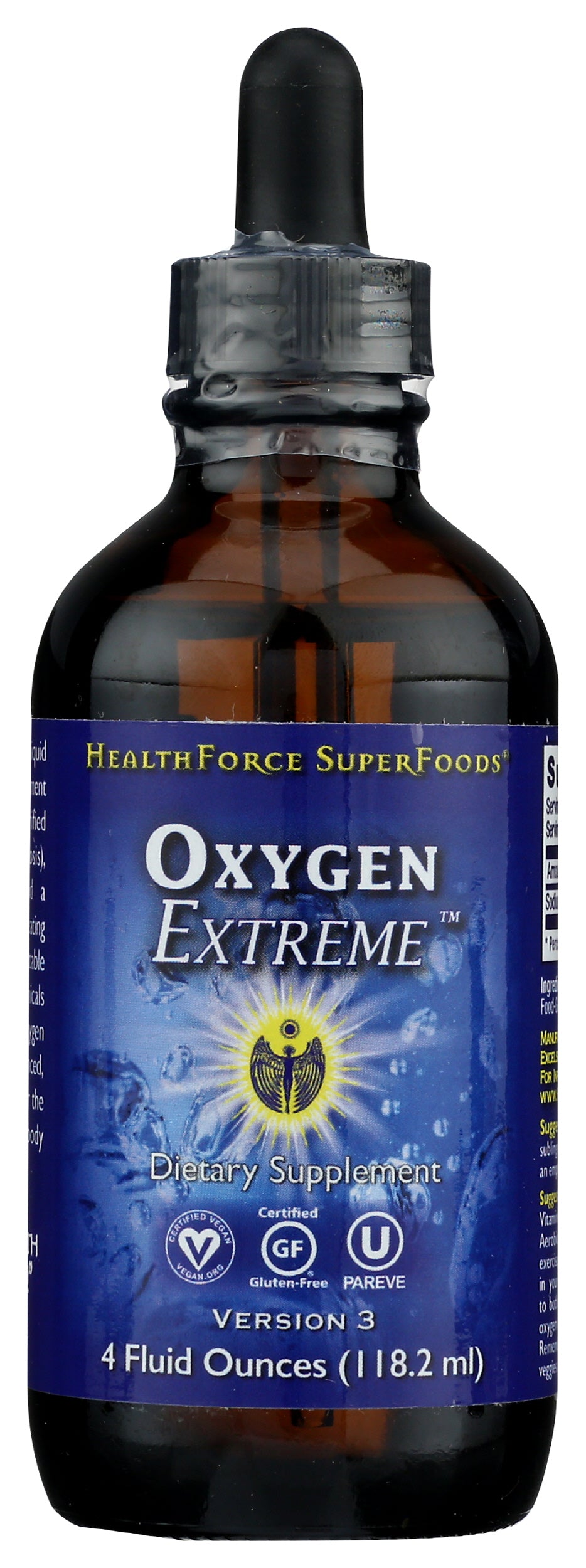 HealthForce SuperFoods Oxygen Extreme 4 Fl. Oz. Front of Bottle