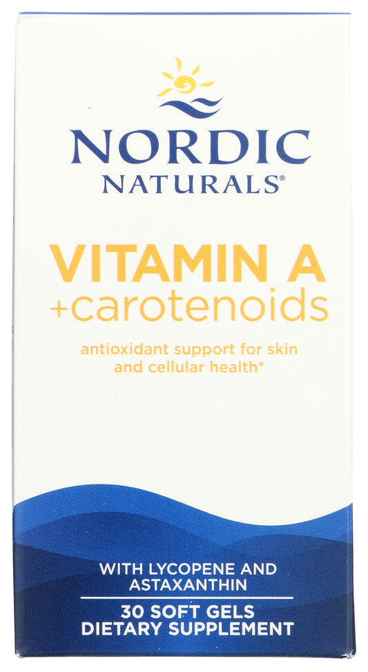 Nordic Naturals Vitamin A + Carotenoids 30 Soft Gels Front of Box