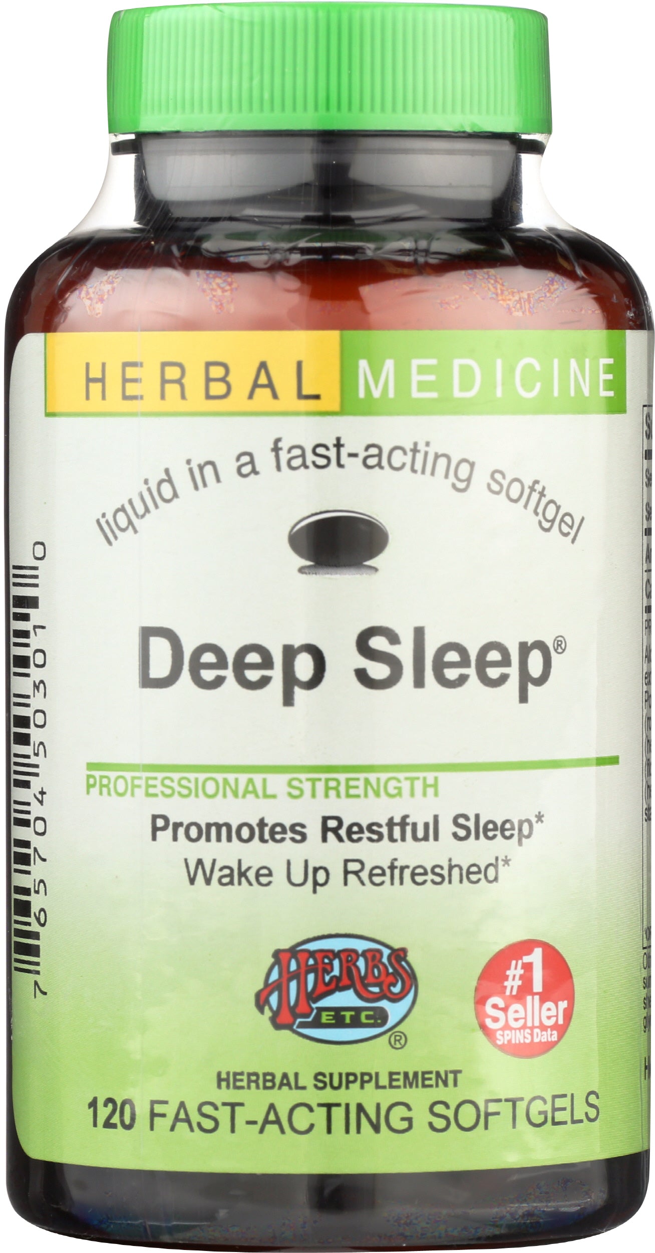 Herbs Etc. Deep Sleep 120 Soft Gels Front of Bottle
