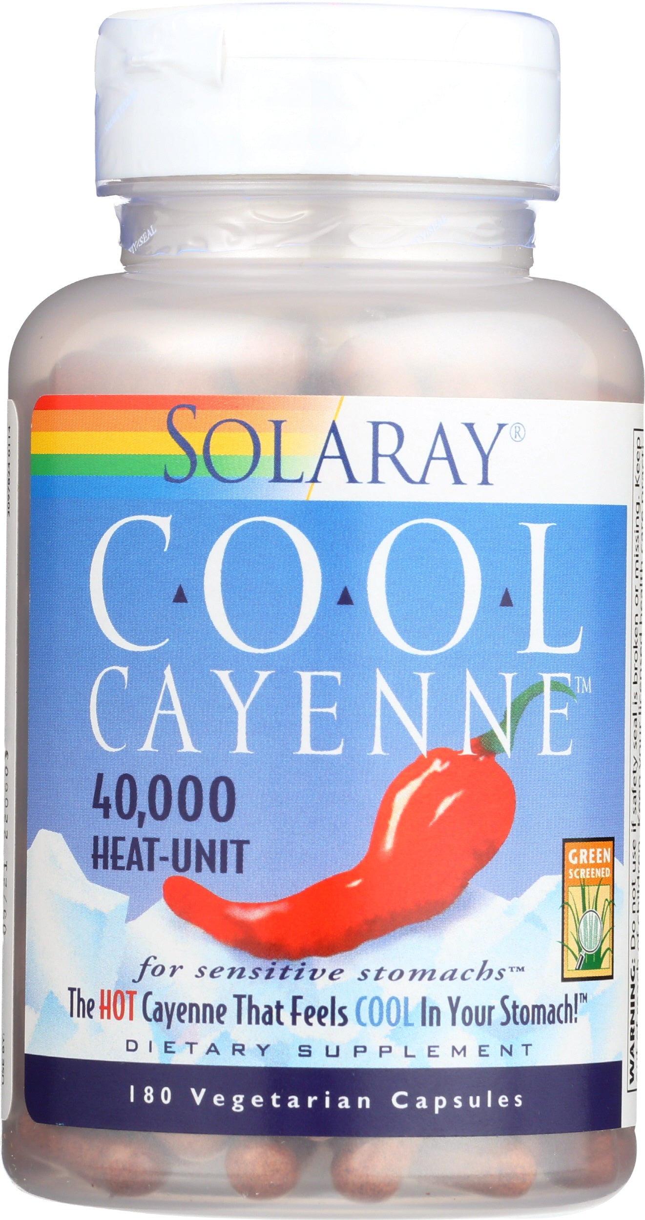 Solaray Cool Cayenne 180 VegCaps Front