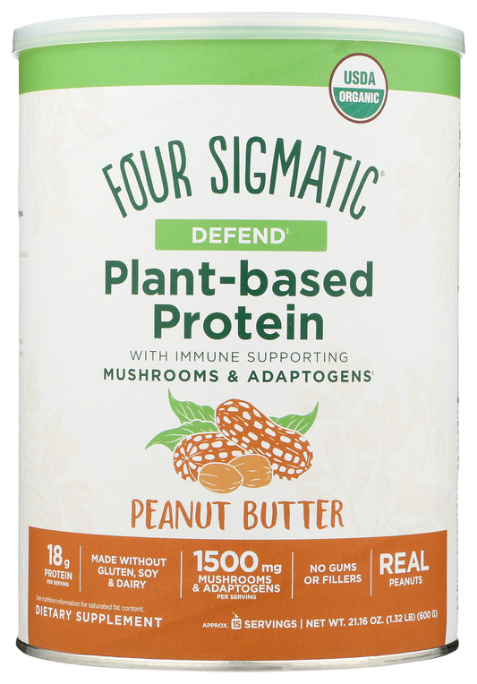 Four Sigmatic Plant-Based Protein Powder Peanut Butter 600g Front of Can