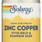Solaray Zinc Copper with Kelp & Pumpkin Seed 100 VegCaps Front of Bottle