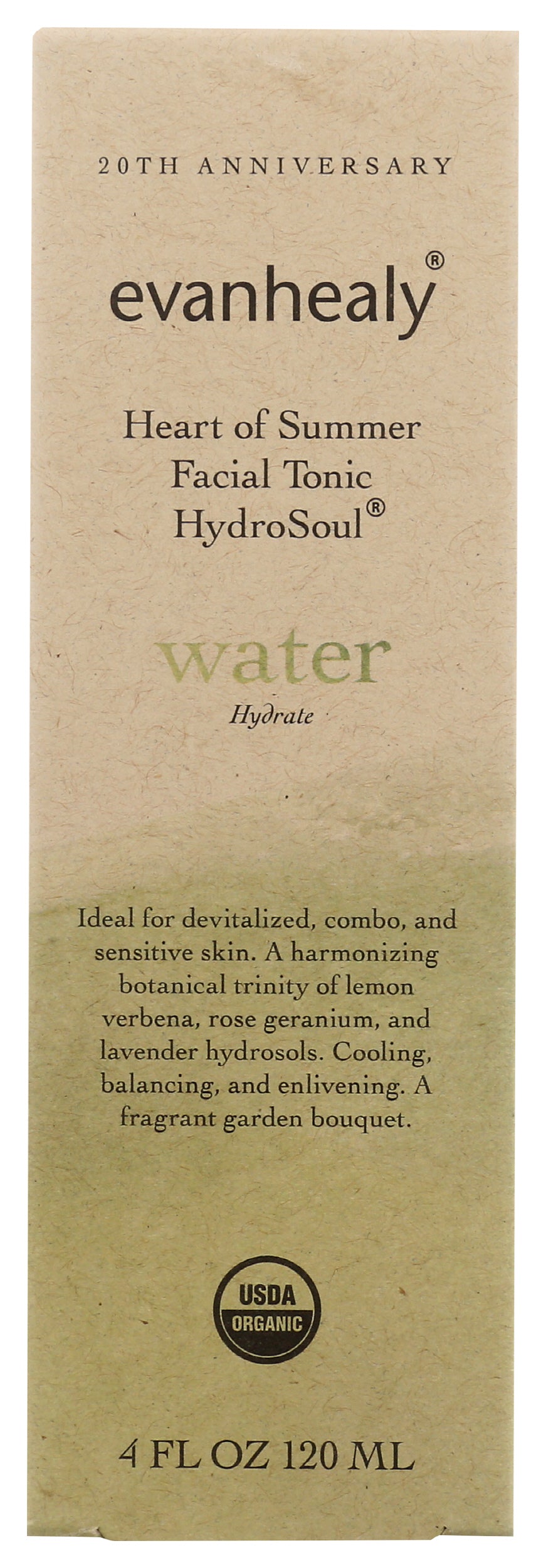 evanhealy Heart of Summer Facial Tonic HydroSoul Water 4 Fl. Oz. Front