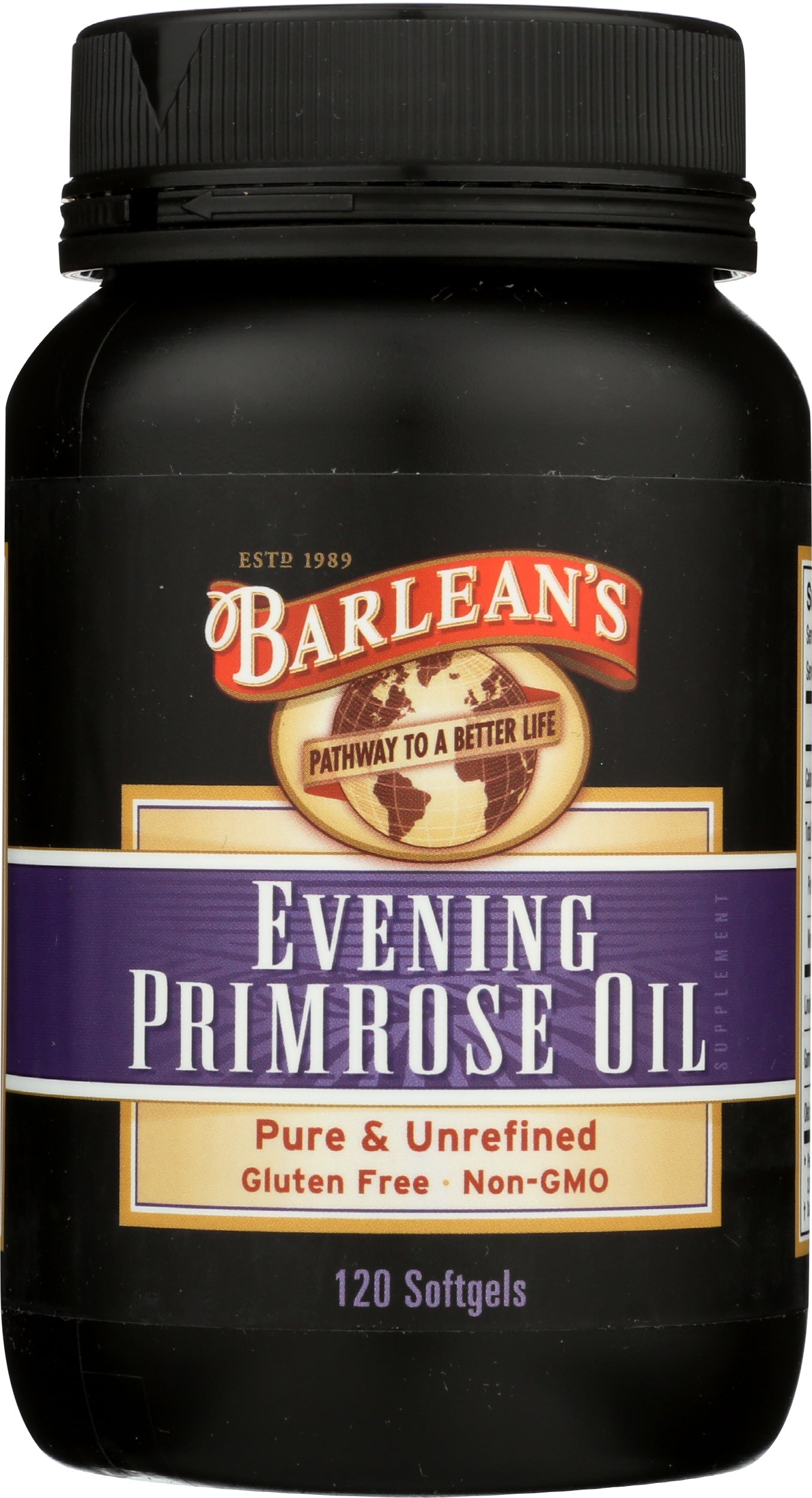 Barlean's Evening Primrose Oil 120 Softgels Front