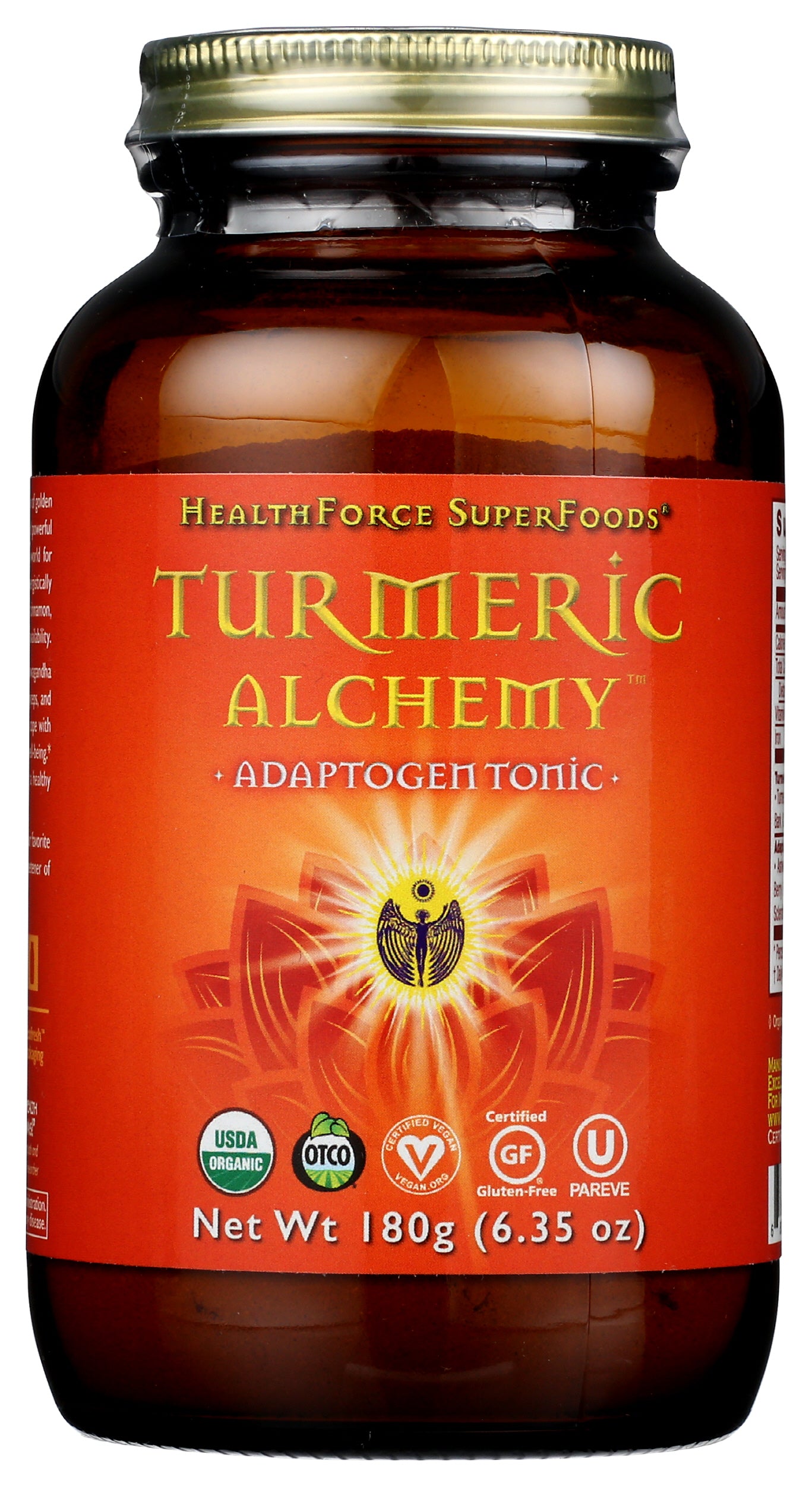HealthForce SuperFoods Turmeric Alchemy Powder 180g Front of Bottle