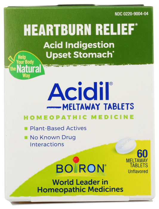 Boiron Acidil 60 Tablets Front
