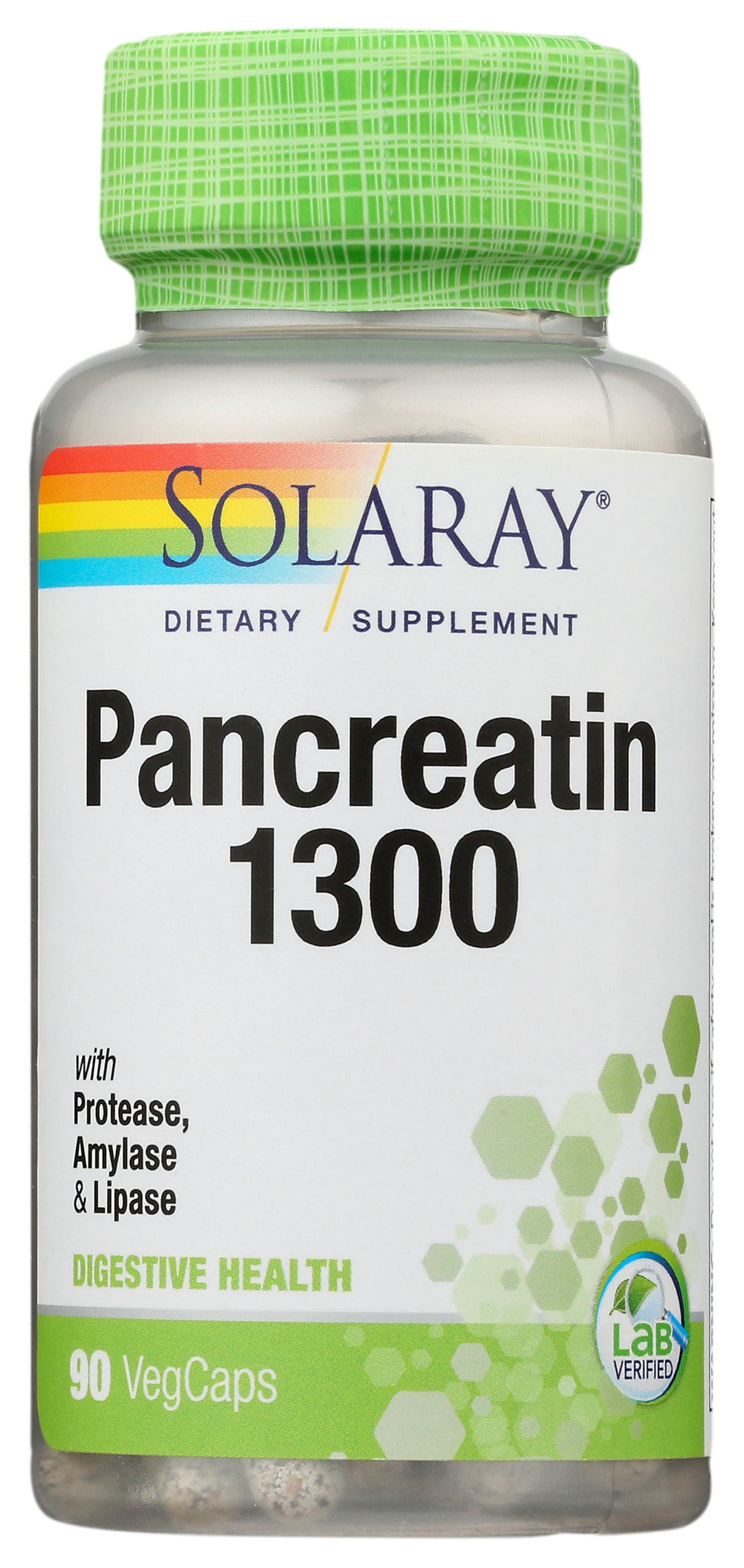 Solaray Pancreatin 1300 90 VegCaps Front