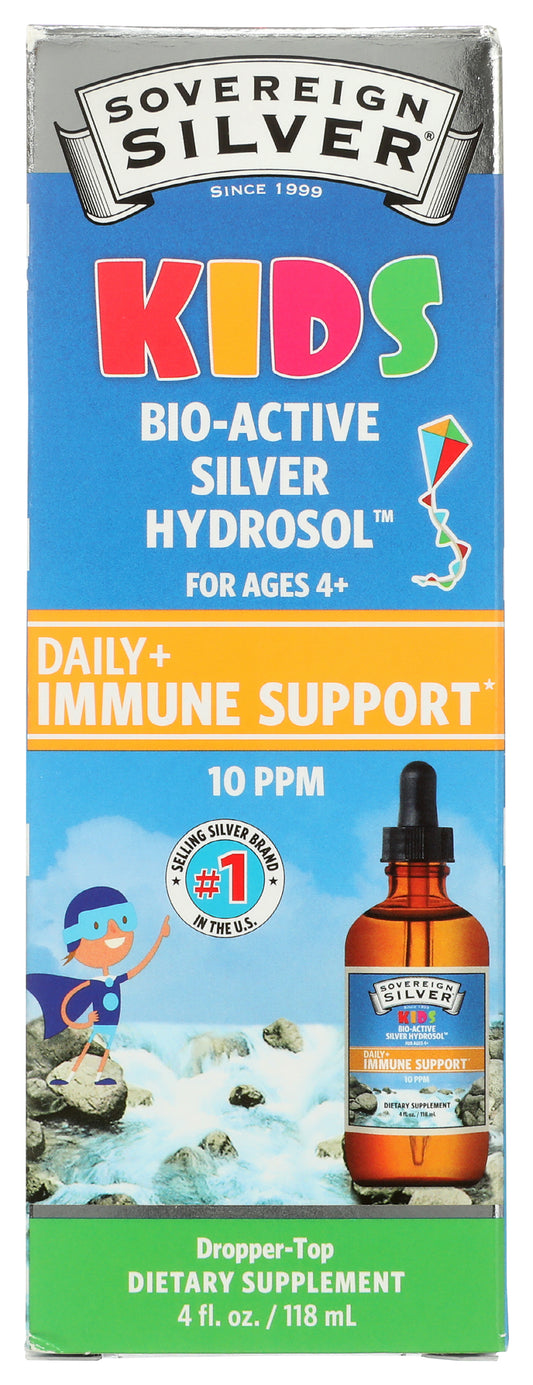 Sovereign Silver Kids Bio-Active Silver Hydrosol Spray 4 Fl. Oz. Front of Box