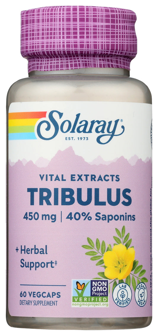 Solaray Tribulus Fruit Extract 450mg 60 VegCaps Front of Bottle