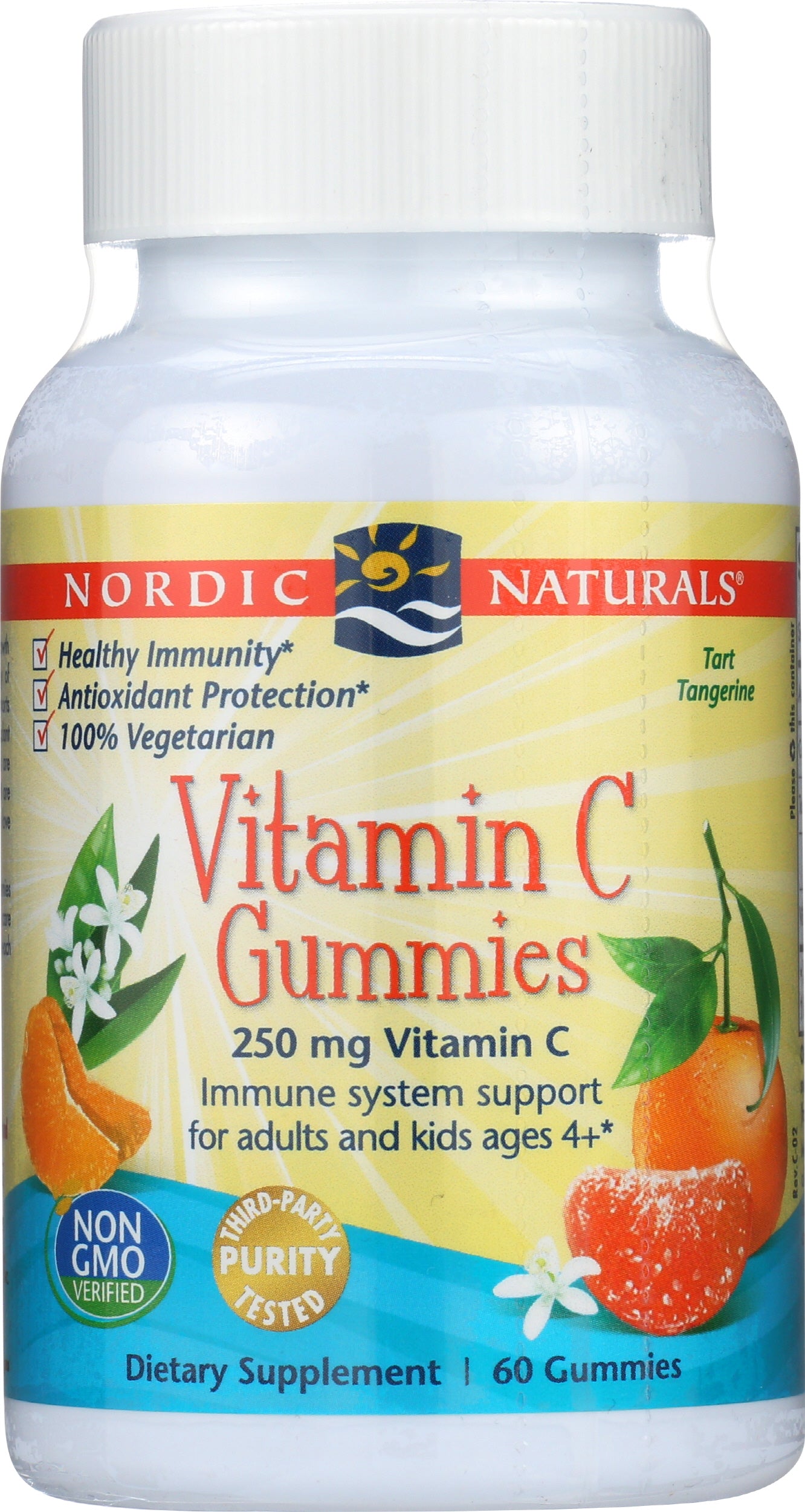 Nordic Naturals Vitamin C 250mg 60 Gummies Front of Bottle