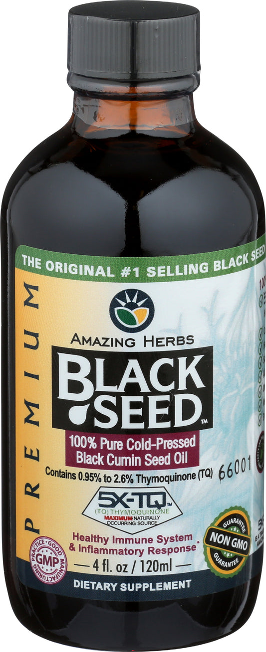 Amazing Herbs Black Seed Oil 4 fl oz Front of Bottle