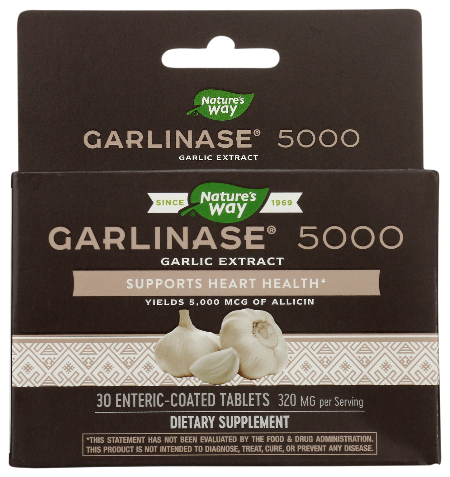 Nature's Way Garlinase 5000 Garlic Extract 30 Tablets Front