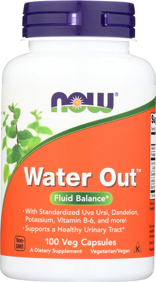 NOW Water Out 100 Veg Capsules Front