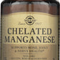Solgar Chelated Manganese 100 Tablets Front of Bottle