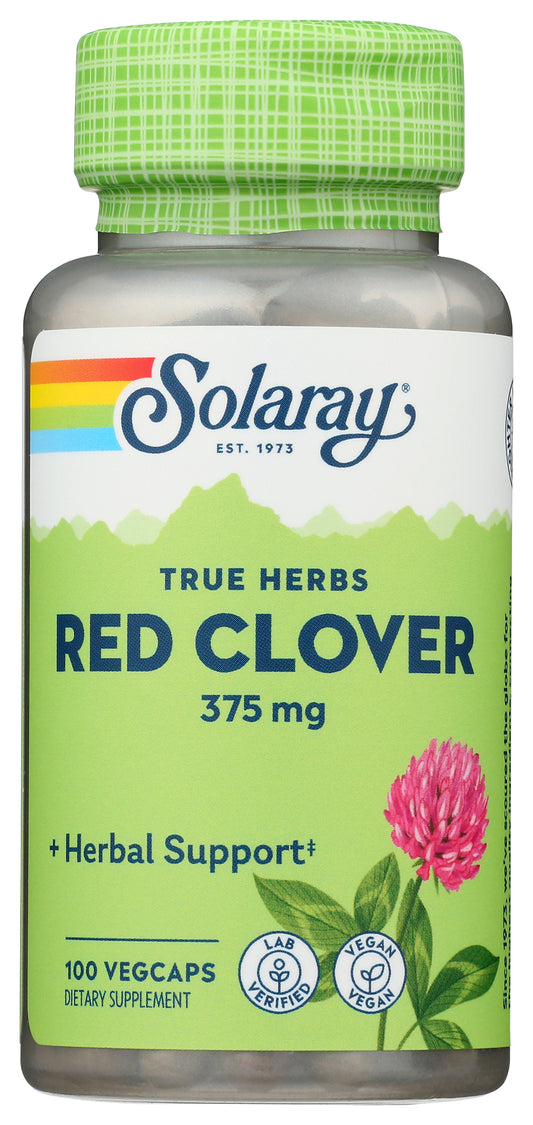 Solaray Red Clover 375 mg 100 VegCaps Front of Bottle