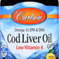 Carlson Cod Liver Oil 230 mg 150 Soft Gels Front of Bottle