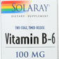Solaray Timed Release Vitamin B-6 100mg 60 VegCaps Front of Bottle