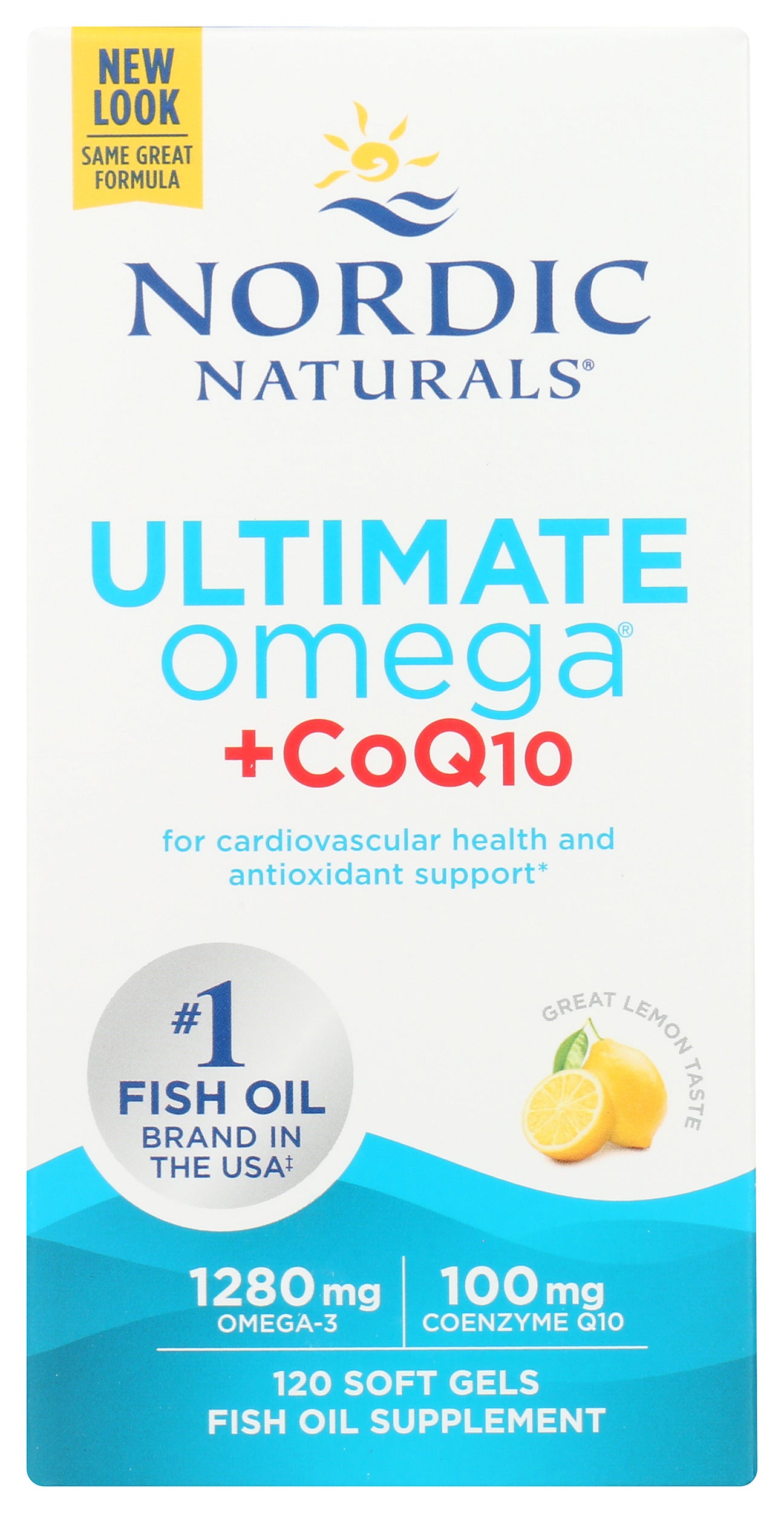Nordic Naturals Ultimate Omega + CoQ10 120 Soft Gels Front