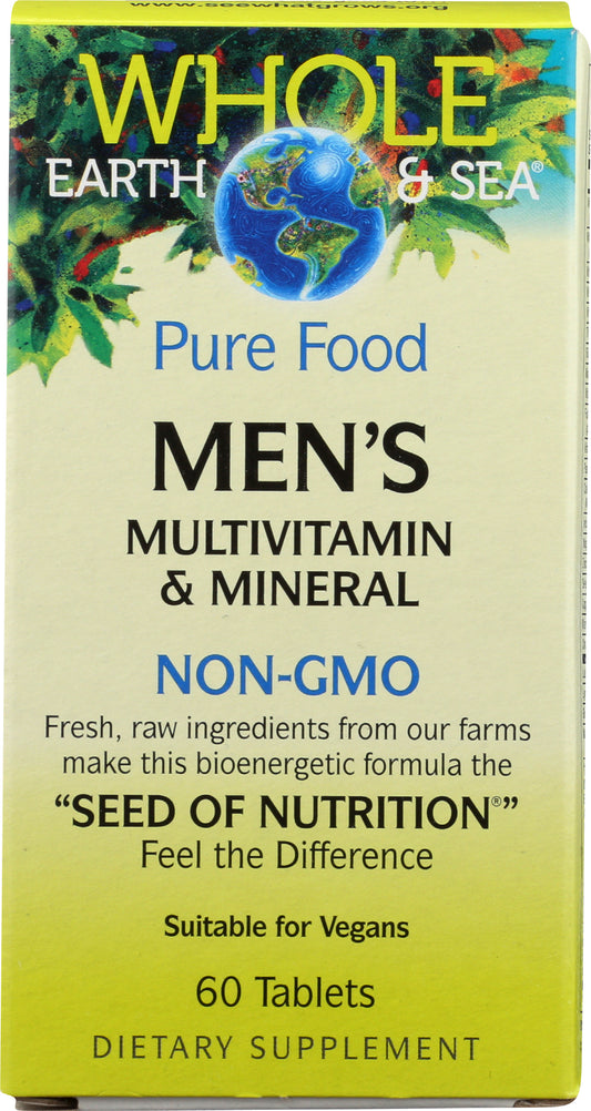 Whole Earth & Sea Men's Multivitamin 60 Tablets Front of Box