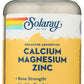 Solaray Calcium Magnesium Zinc 100 VegCaps Front of Bottle