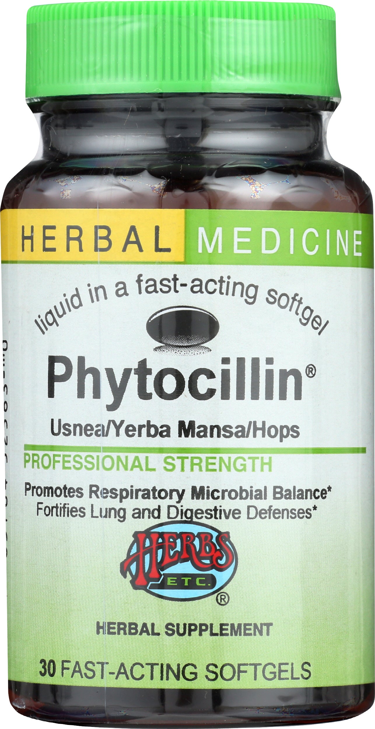 Herbs Etc. Phytocillin 30 Softgels Front of Bottle